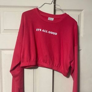 Cute pink crop top hoodie